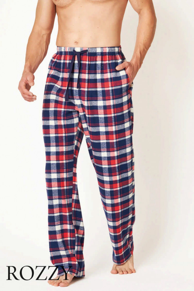 Брюки домашние мужские Key MHT 613 темно-синий/коралловый