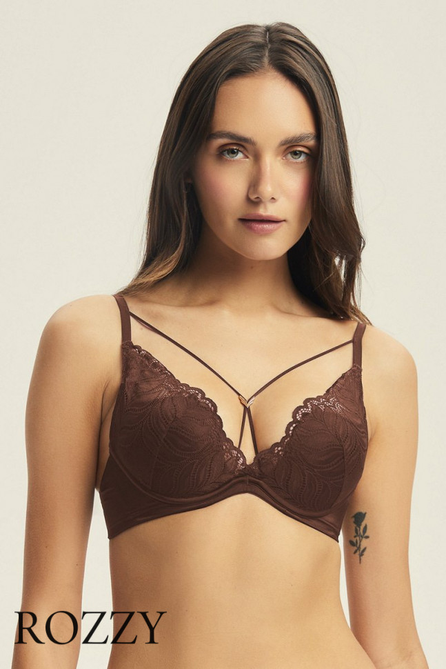 Бюстгальтер планж пуш-ап Esotiq Korin/89X 43582 шоколадный