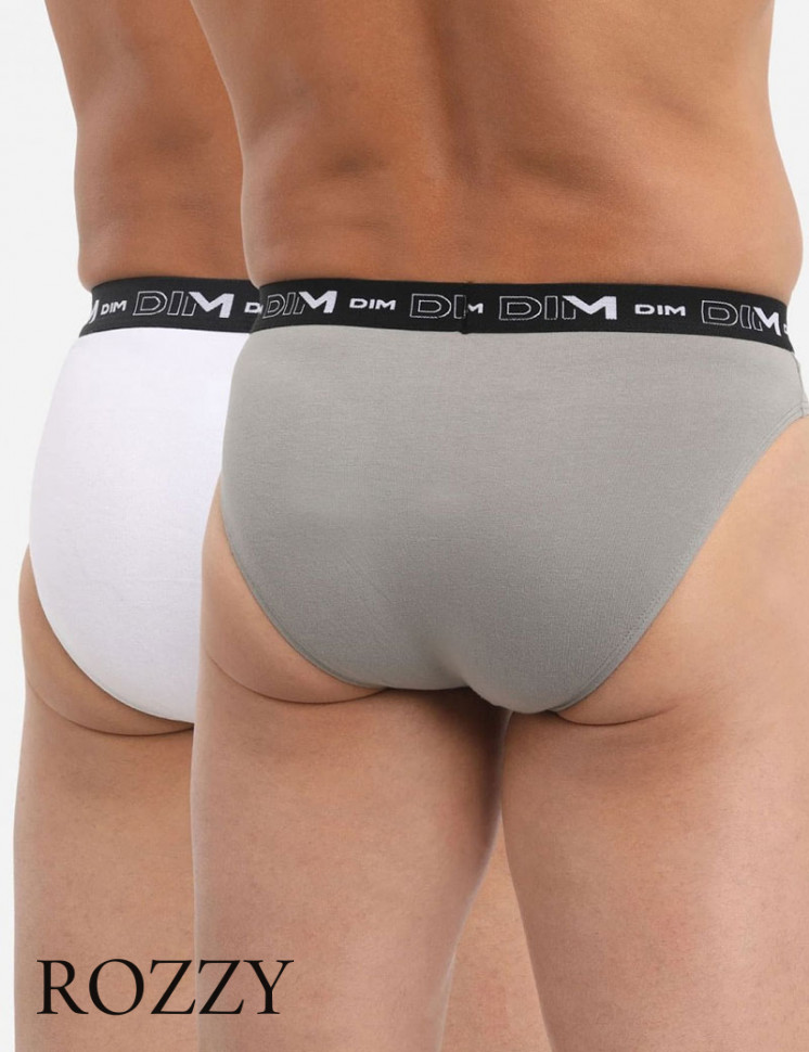 Трусы слипы мужские DIM 6595/2 антрацит/белый (уп.2шт.)